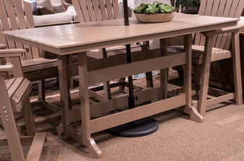 Seacliff Beach - Rectangular Counter Height Dining Table With Umbrella Option - Medium Brown