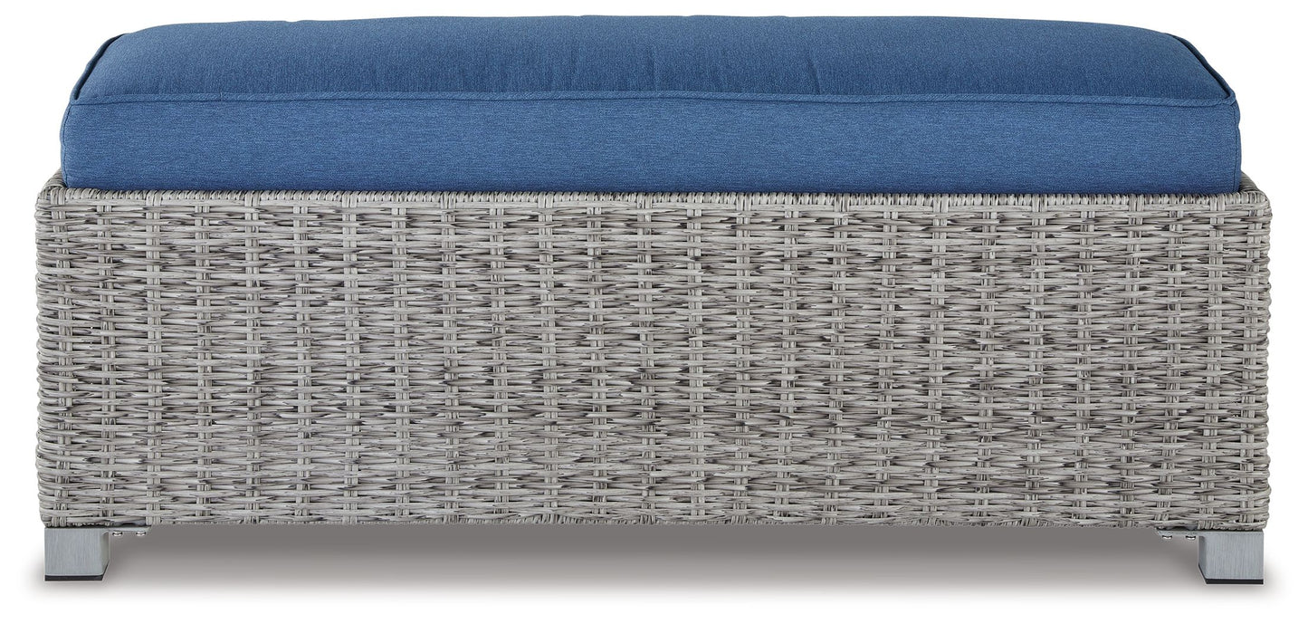 Naples Beach - Bench with Cushion - Light Gray