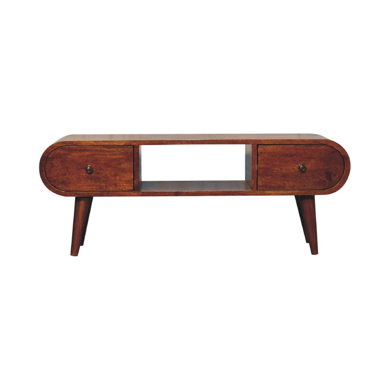 Solid Wood Circular TV Unit