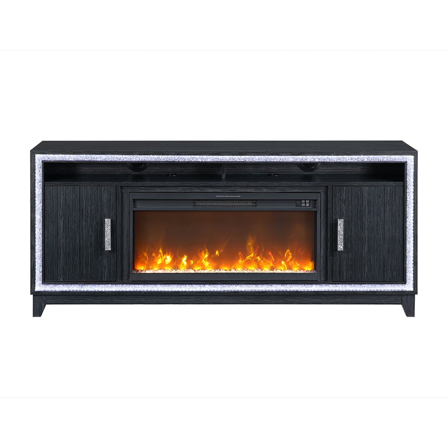 Almera - Fireplace With Adjustable Temperature And LED Options - Dark Gray