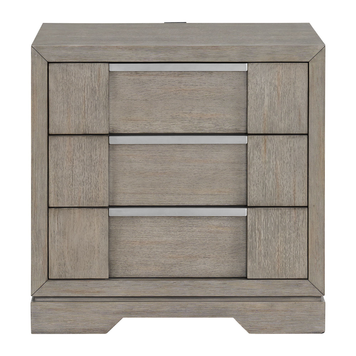 Kelis - 3 Drawer Nightstand With USB - Gray