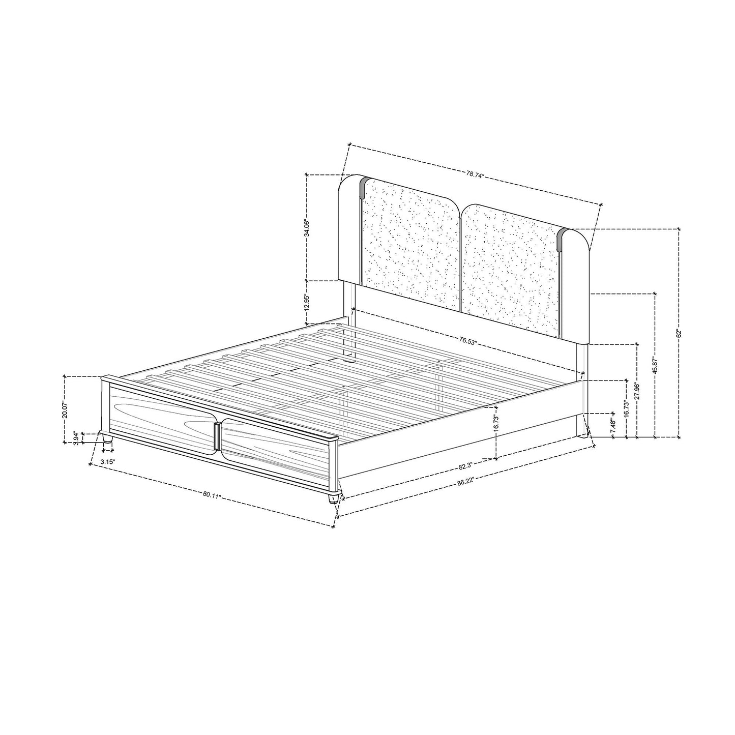 Brenda - 5 Piece Bedroom Set With LED Lighting