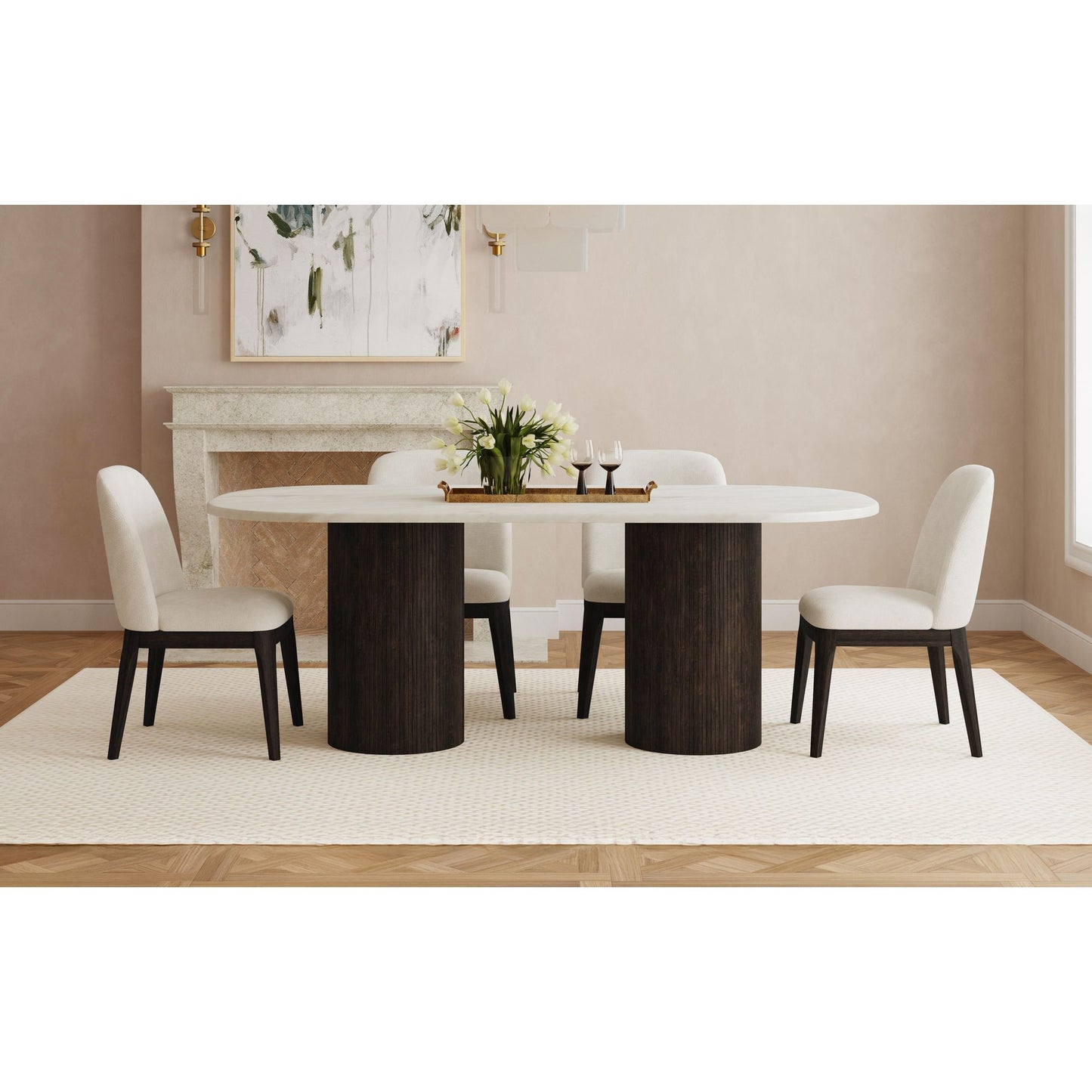 Sylvie - 5 Piece Standard Height Dining Set, Oval Table
