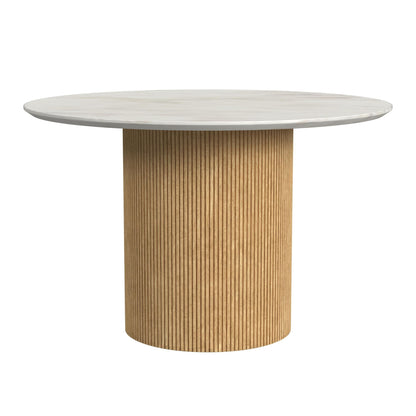 Sylvie - Round Dining Table With Faux Marble Top