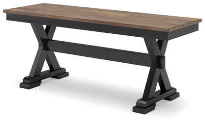 Wildenauer - Large Dining Room Bench - Brown / Black
