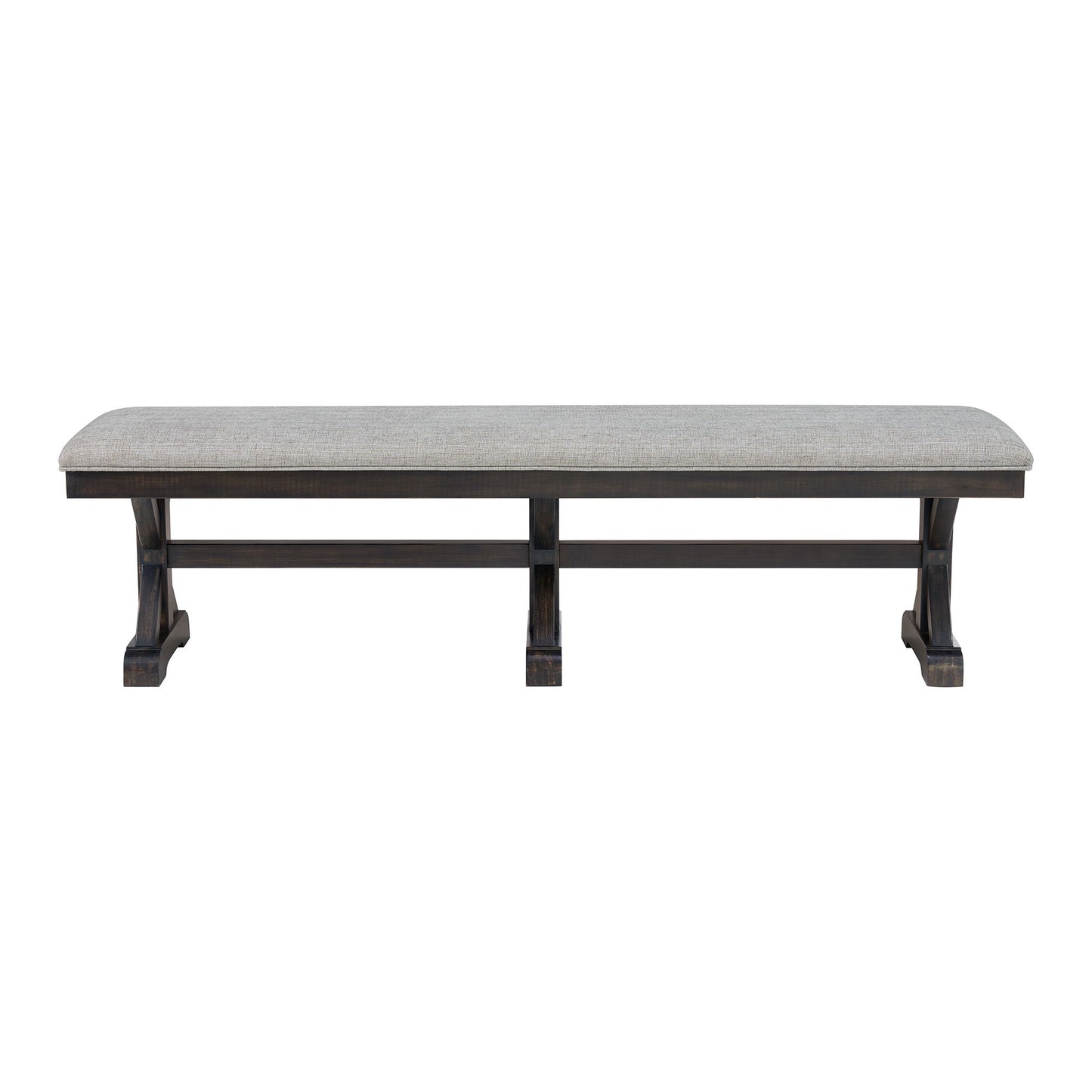 Montrose - Fabric Dining Bench - Espresso / Light Gray
