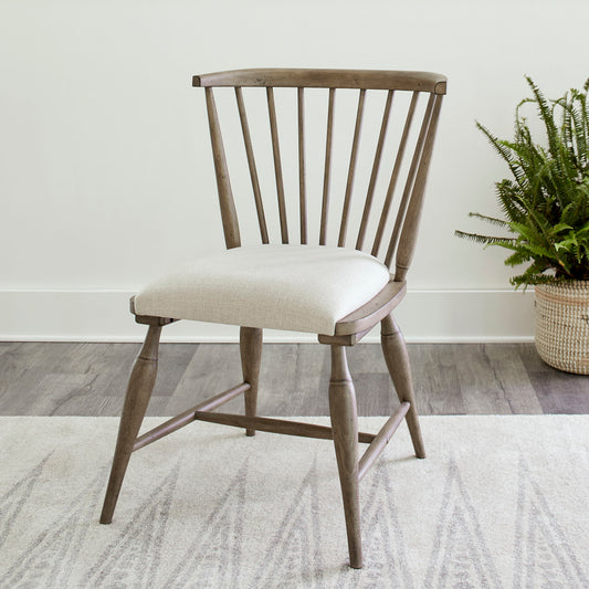 Americana Farmhouse - Upholstered Seat Windsor Chair - Dusty Taupe