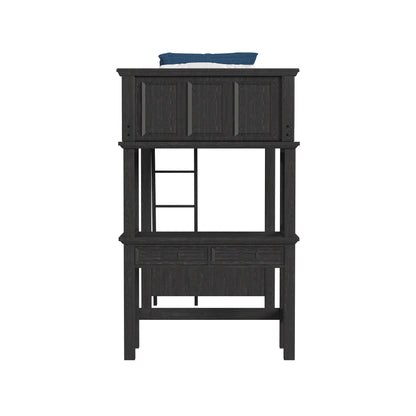 Hampton Kids - Loft Bed With Ladder And Desk With Speaker