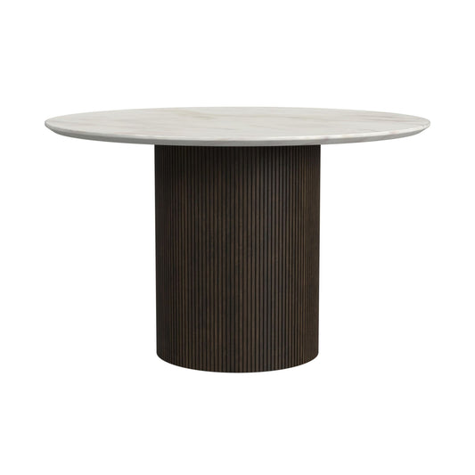 Sylvie - Round Dining Table With Faux Marble Top