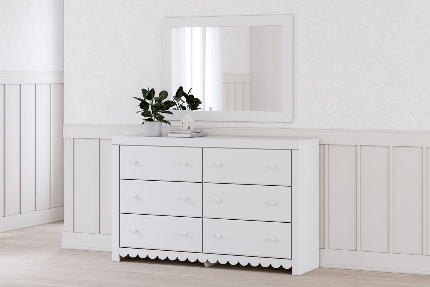 Mollviney - Dresser And Mirror - White