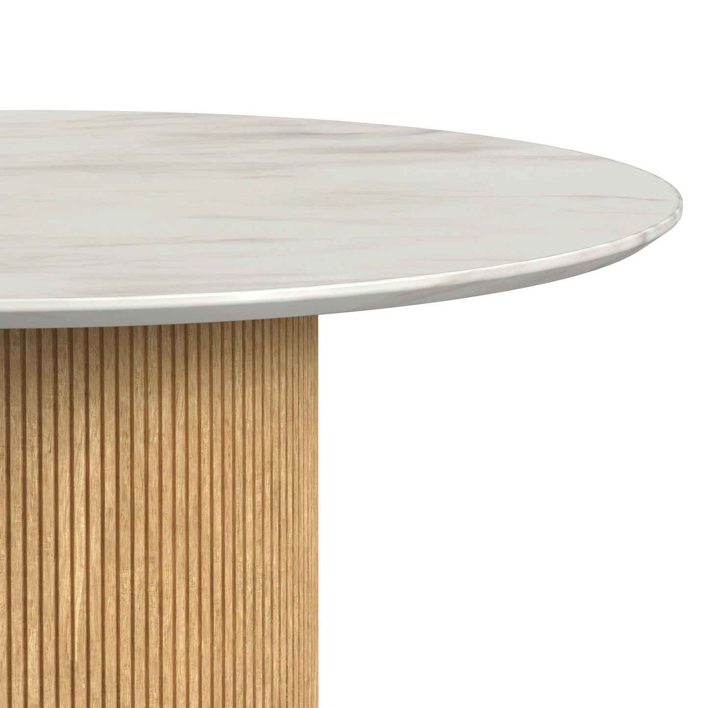Sylvie - Round Dining Table With Faux Marble Top