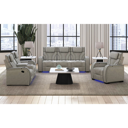 Blitz - Motion Loveseat With Console, And LED