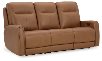 Tryanny - Power Reclining Sofa With Adj Headrest - Butterscotch
