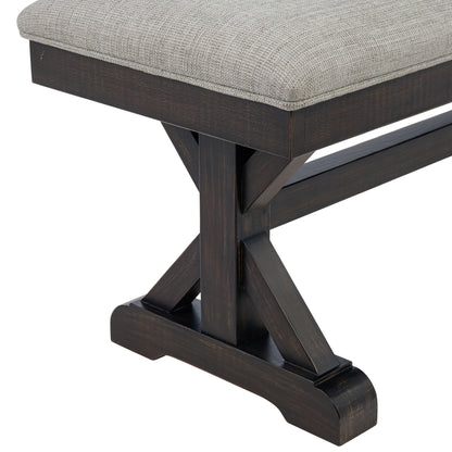 Montrose - Fabric Dining Bench - Espresso / Light Gray
