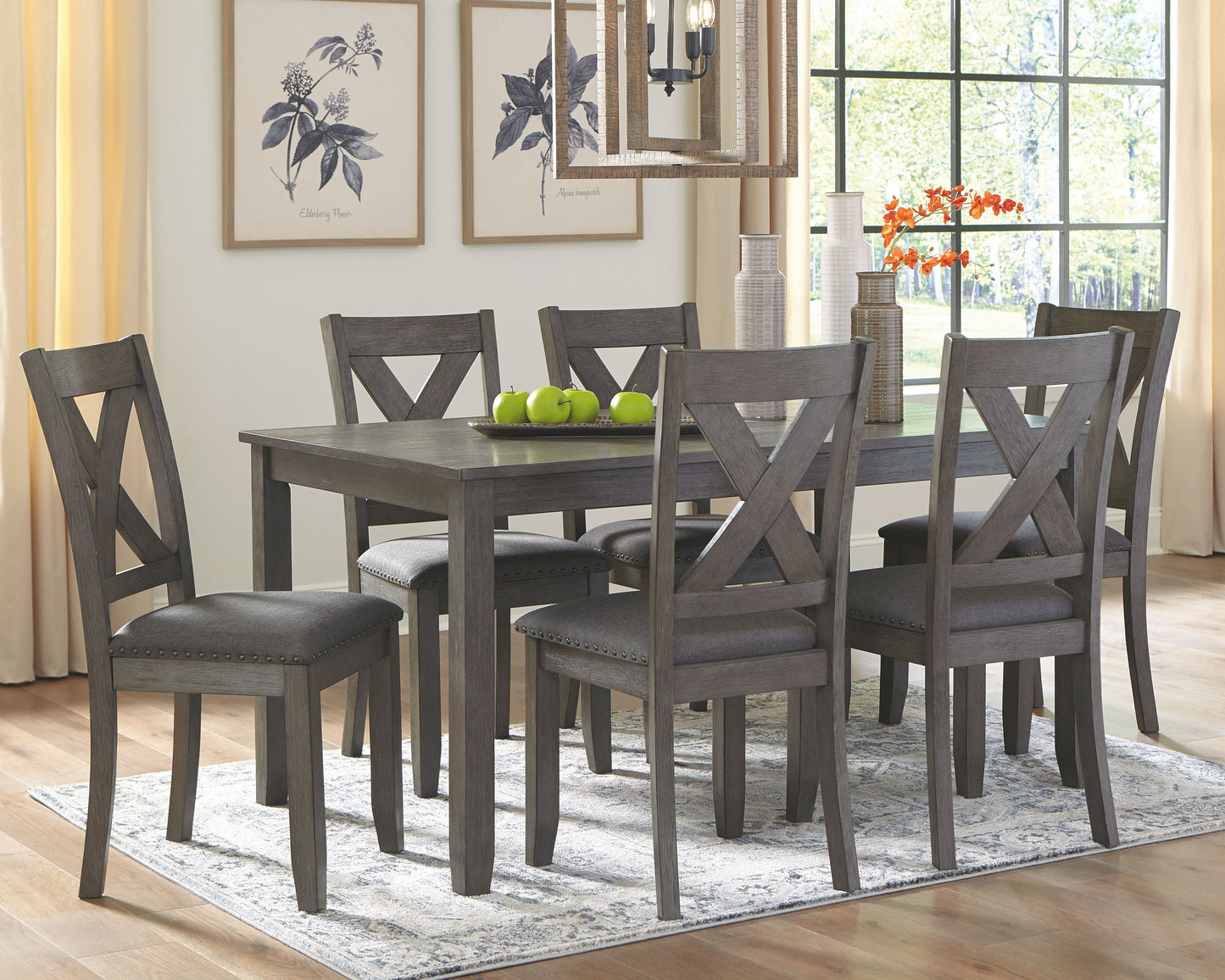 Caitbrook - RECT DRM Table Set (Set of 7) - Gray