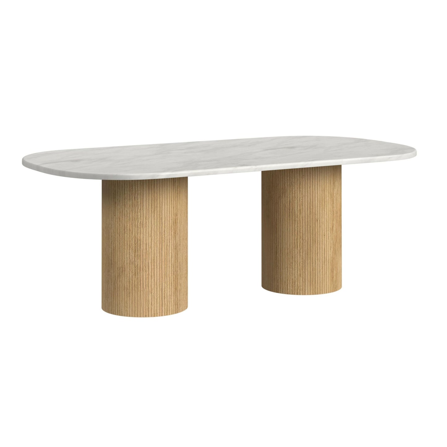 Sylvie - Oval Dining Table With Faux Marble Top
