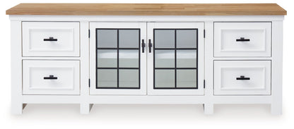 Ashbryn - Extra Large TV Stand - White / Natural