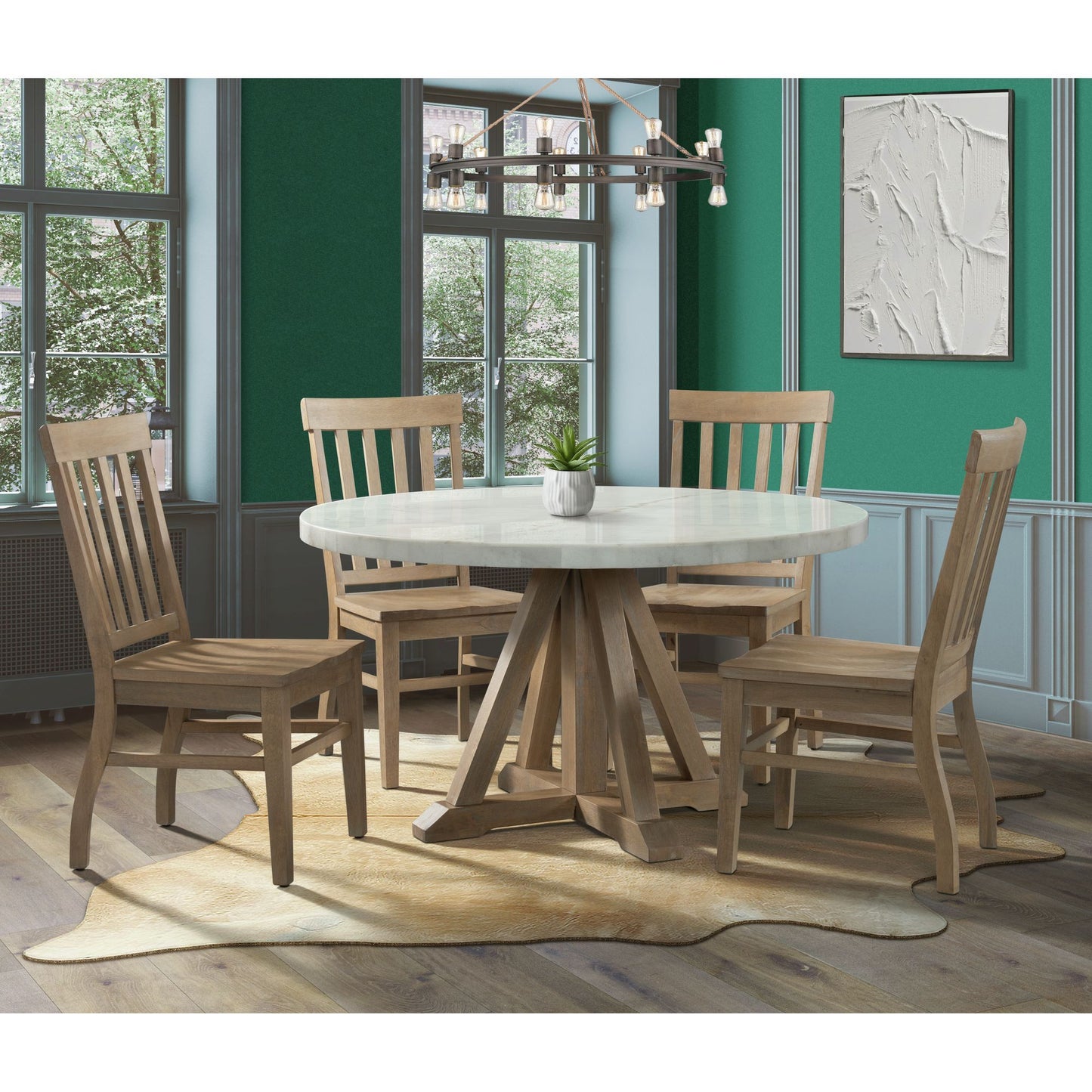 Lakeview - Round 5 Piece Dining Set (Table & Four Chairs) - White