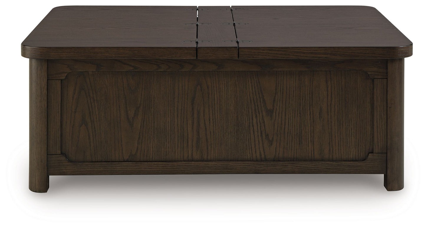 Breckington - Cocktail Table With Storage - Dark Brown