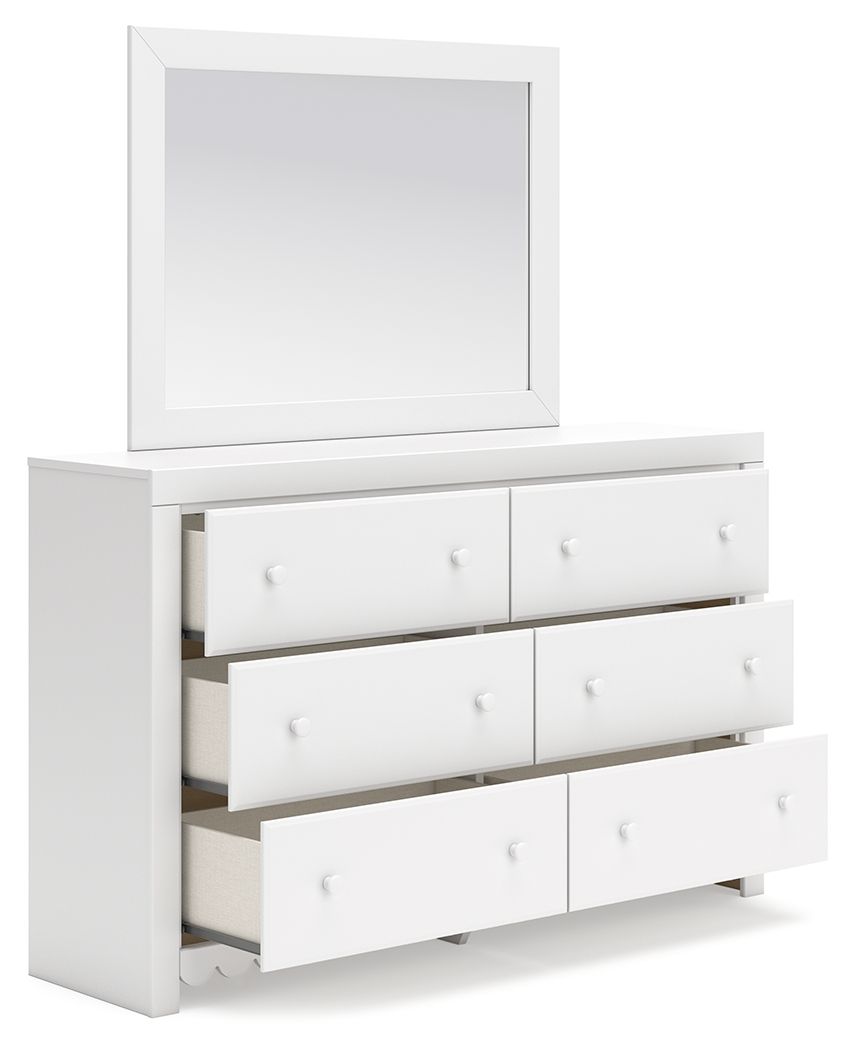 Mollviney - Dresser And Mirror - White