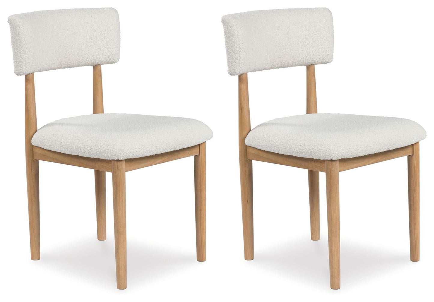 Sawdyn - 5 Pc. - Round Dining Room Table, 4 Side Chairs - White / Light Brown