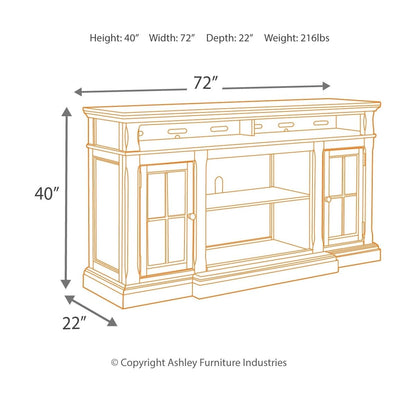 Roddinton - 2 Pc. - 74" TV Stand with Electric Infrared Fireplace Insert - Dark Brown