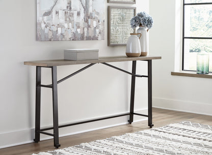 Lesterton - Long Counter Table - Light Brown / Black