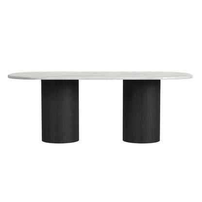 Sylvie - Oval Dining Table With Faux Marble Top