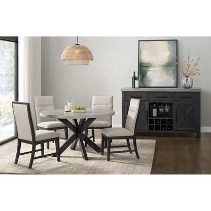 Axel - Round Dining Table - Espresso / Light Gray