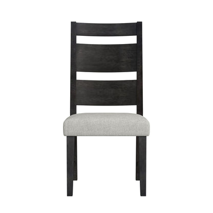 Jemma - Wood Back Dining Side Chair (Set of 2) - Dark Espresso / Beige Linen