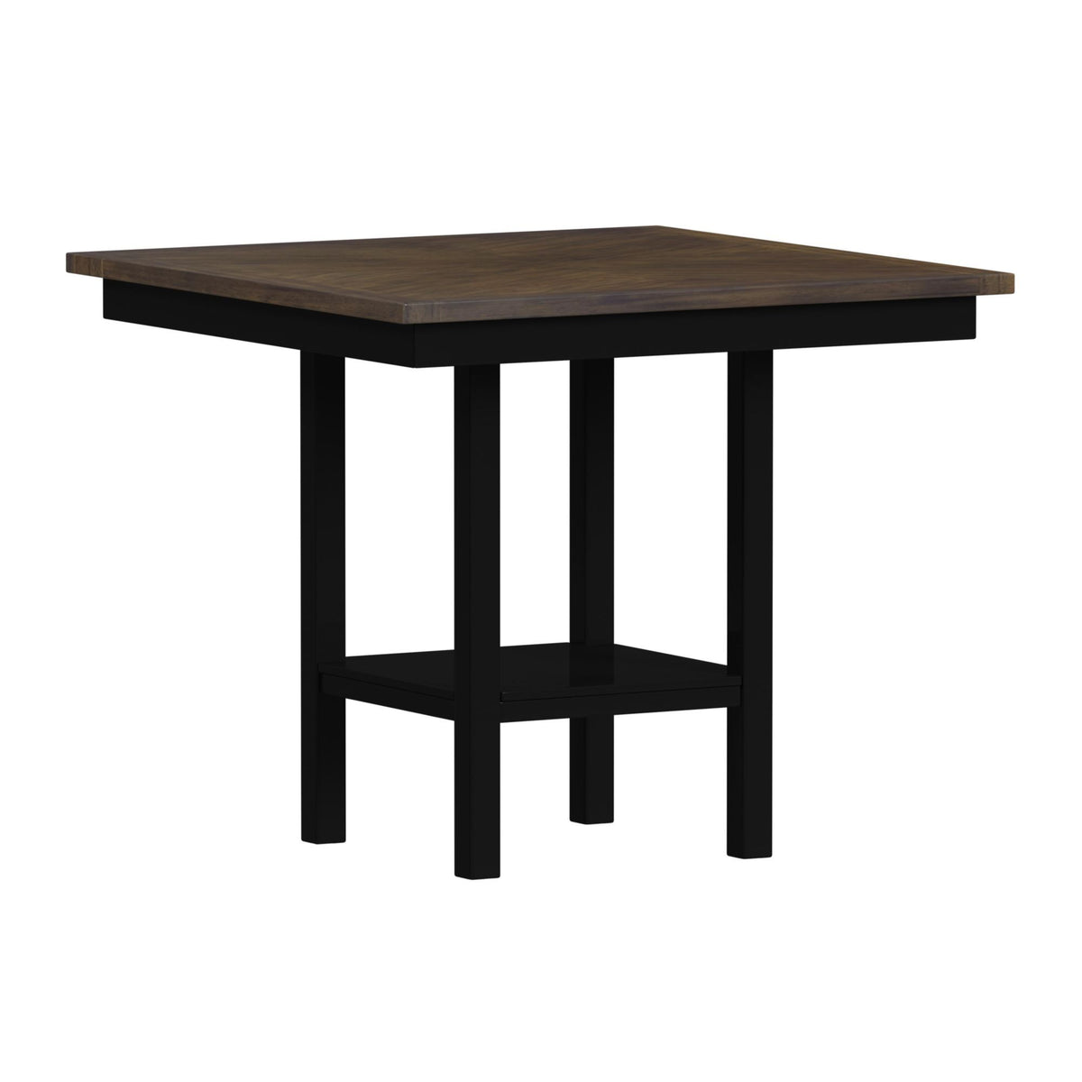 Brooks - 5 Piece Counter Set With Table And 4 Upholstered Seat & Wood Back Chairs - Medium Brown & Black