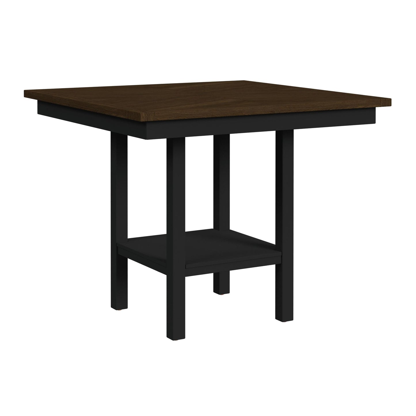 Brooks - 5 Piece Counter Set With Table And 4 Upholstered Seat & Wood Back Chairs - Medium Brown & Black