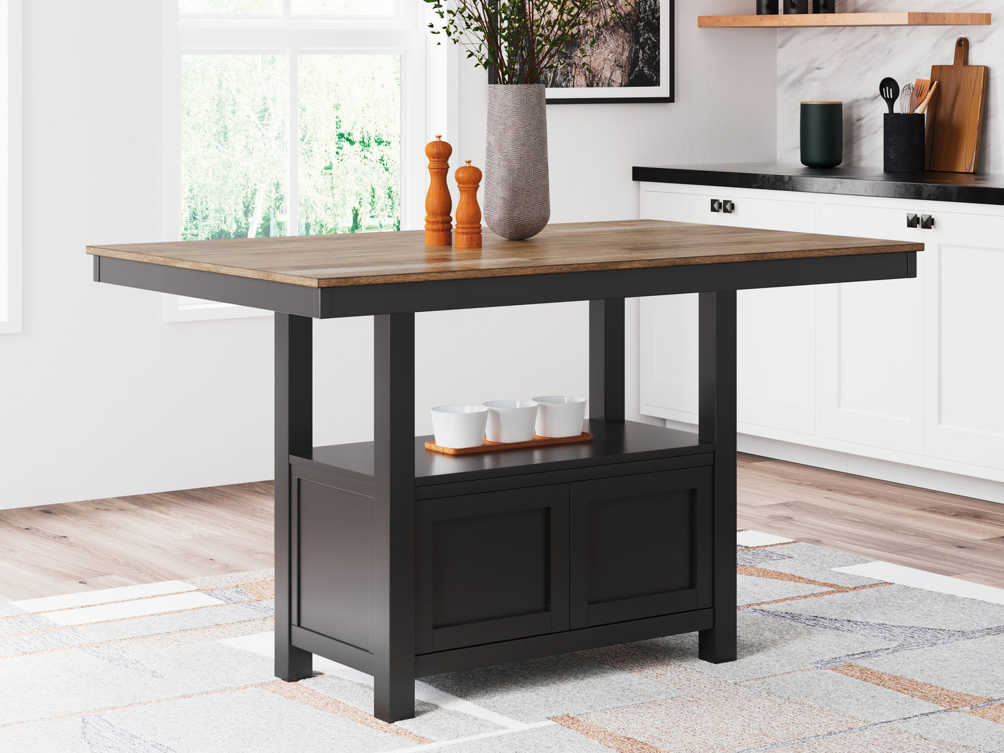 Wildenauer - Rectangular Dining Room Counter Table - Brown / Black