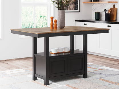 Wildenauer - Rectangular Dining Room Counter Table - Brown / Black