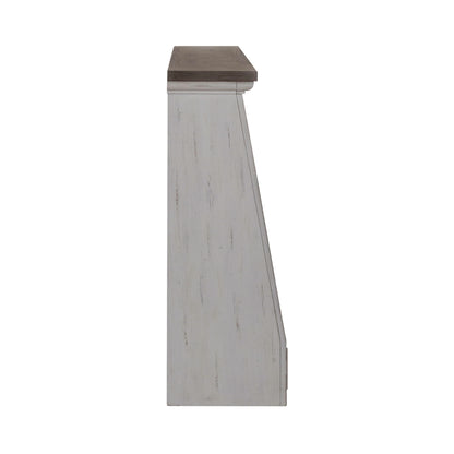 River Place - Angled Server Hutch - Riverstone White & Tobacco