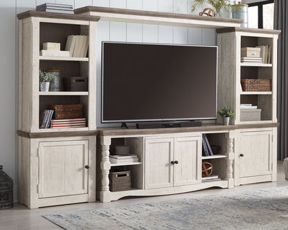 Havalance - 4 Pc. - Entertainment Center - 67" TV Stand - Brown / Beige