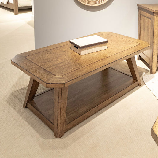 Carolina Park - Rectangular Cocktail Table - Amber Brown