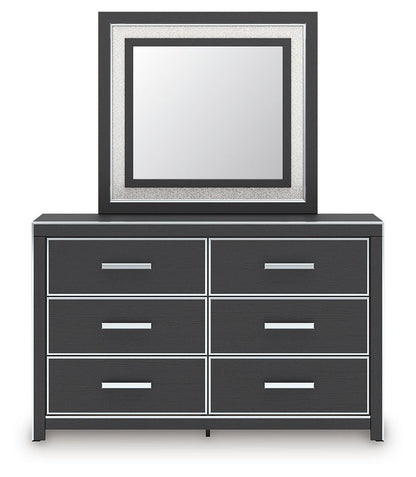 Zuraleus - 4 Pc. - Queen Upholstered Bed With Roll Slats, Dresser, Mirror And Nightstand - Black