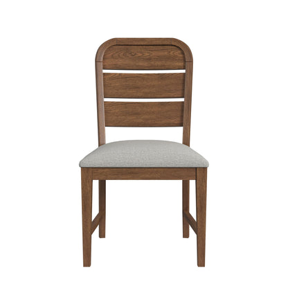 Glinda - Fabric Dining Side Chair (Set of 2) - Brown / Light Gray