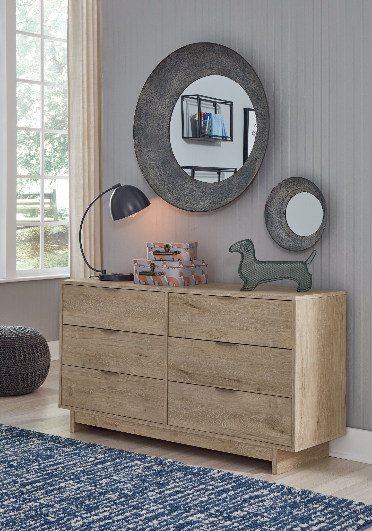 Oliah - Six Drawer Dresser - 31'' Height - Beige