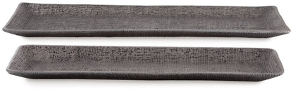 Garekton - Tray Set (Set of 2) - Pewter Finish