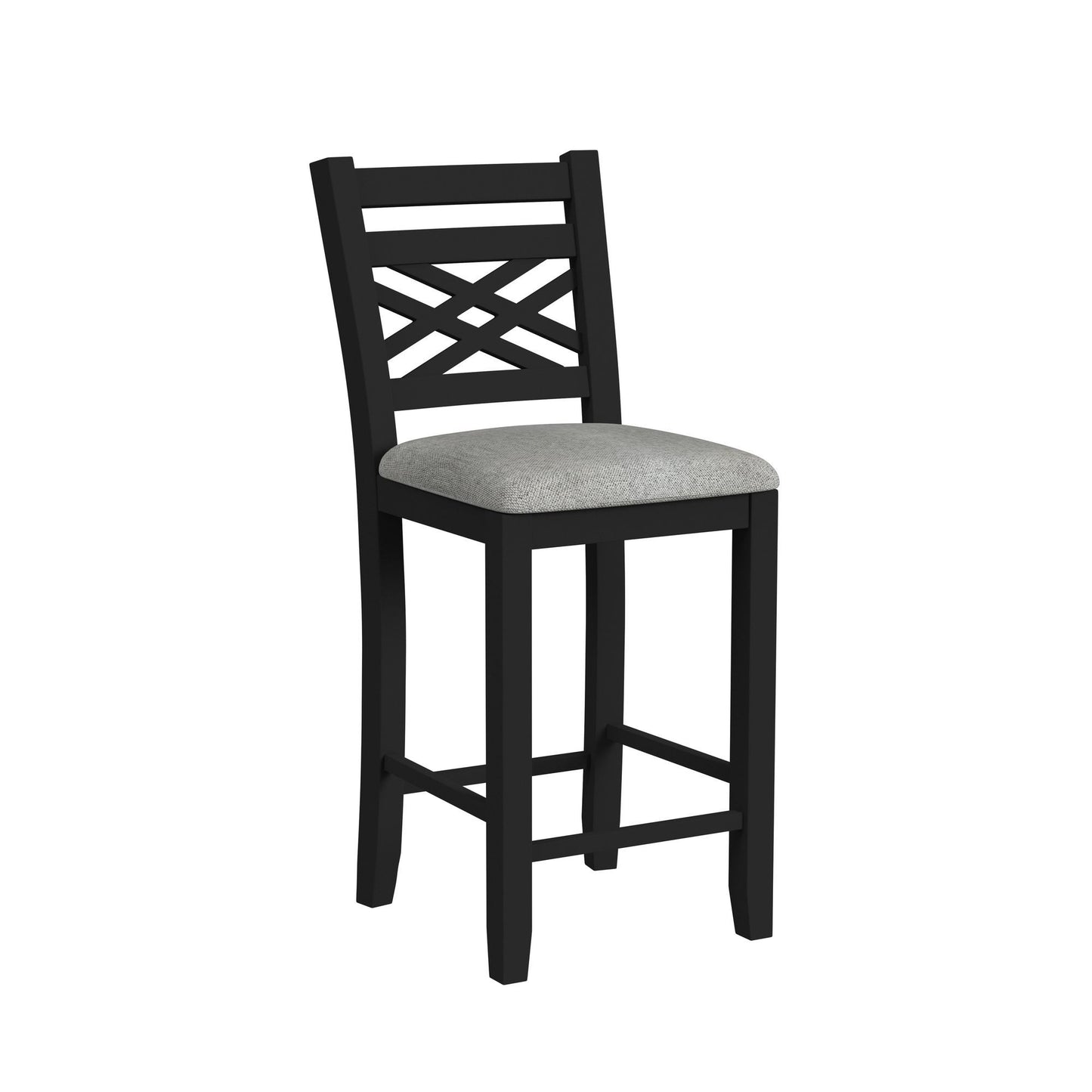 Brooks - 5 Piece Counter Set With Table And 4 Upholstered Seat & Wood Back Chairs - Medium Brown & Black