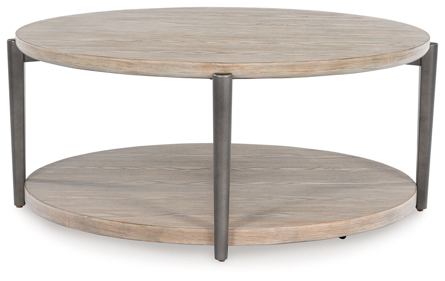 Dyonton - Round Cocktail Table - Light Grayish Brown