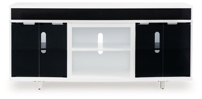 Gardoni - XL TV Stand With Fireplace Option - White / Black