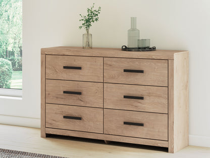 Sanginlane - Six Drawer Dresser - Tan