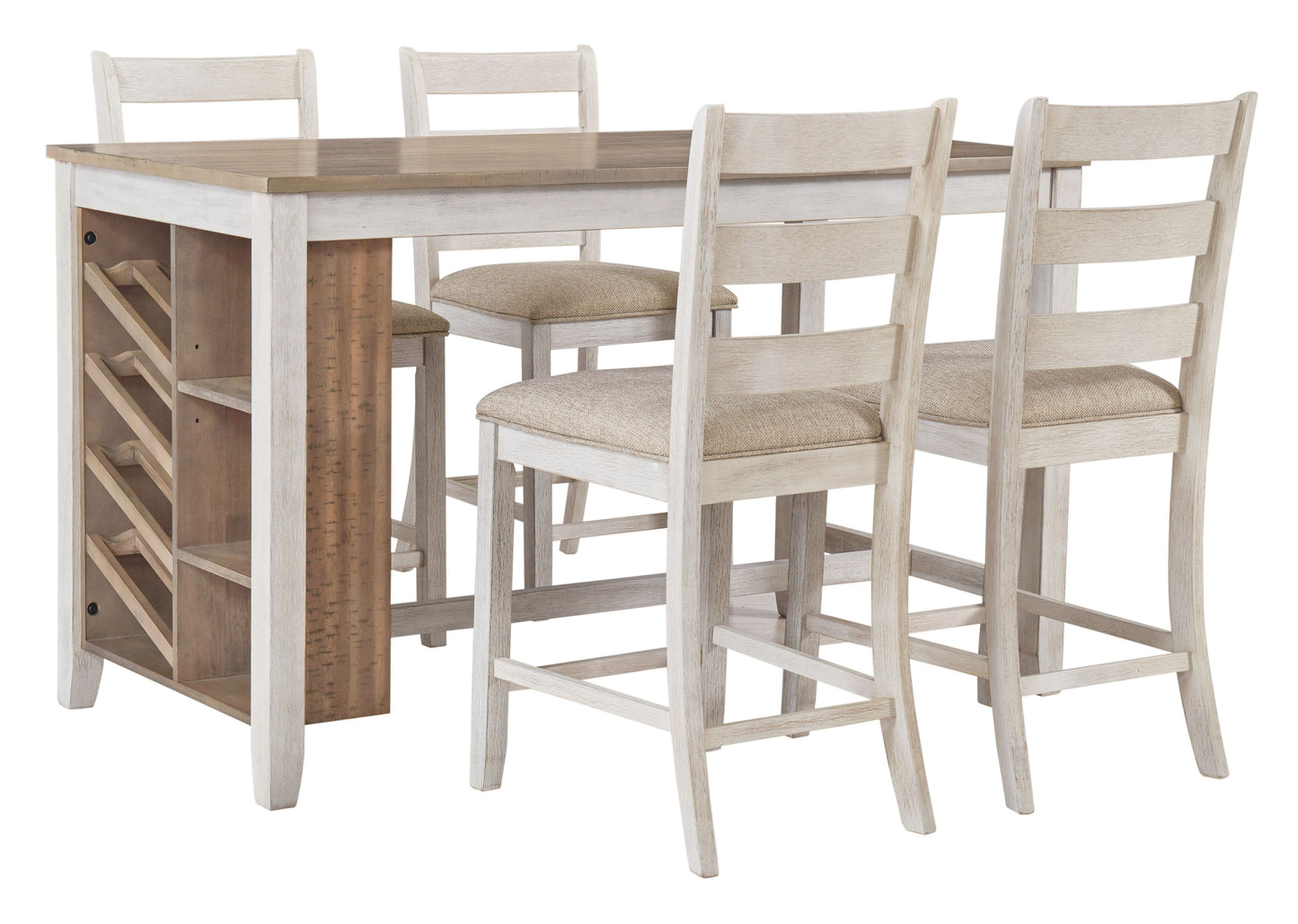 Skempton - Rectangular Counter Table With Storage - White