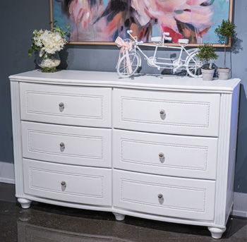 Kozlani - Six Drawer Dresser - White