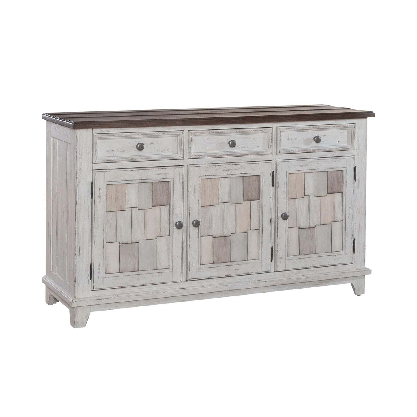 River Place - Accent Server - Riverstone White & Tobacco