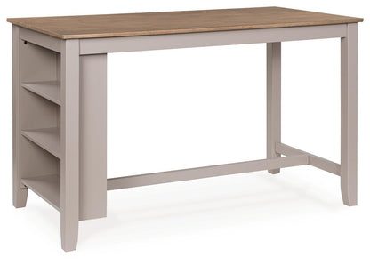 Harperfeld - 5 Pc. - Dining Table And 4 Barstools - Natural / Gray