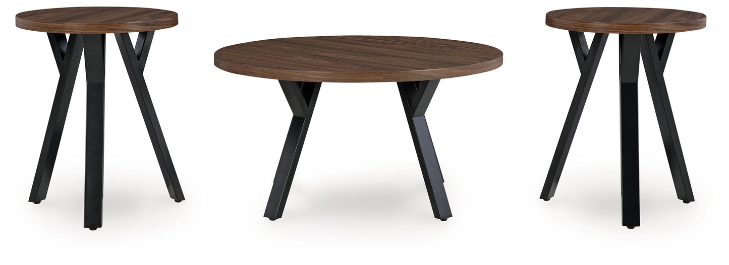 Elbrynn - Occasional Table Set (Set of 3) - Brown / Black